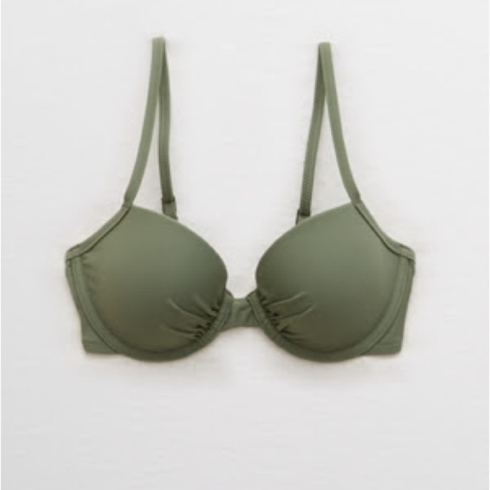 AERIE UNDERWIRE BIKINI 32DDD &
HIGH WAISTED CHEEKY BIKINI S in Olive